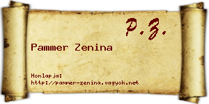 Pammer Zenina névjegykártya